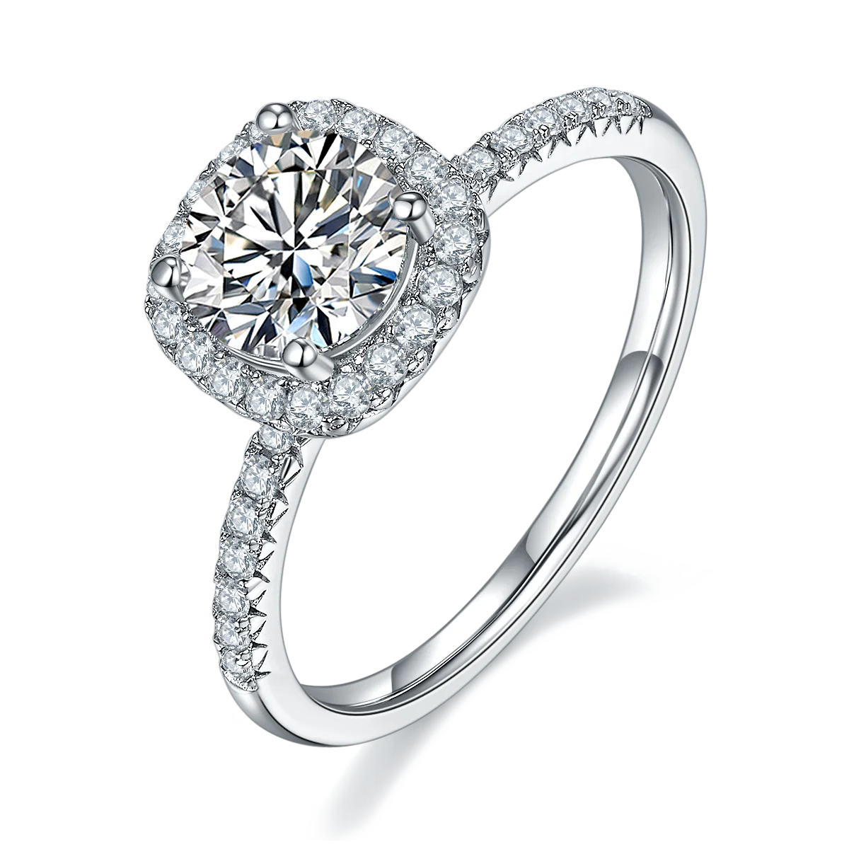 

Ethnic Female Elegant Engagement Wedding 1.0ct Moissanite Baguette Sterling Silver 925 Ring