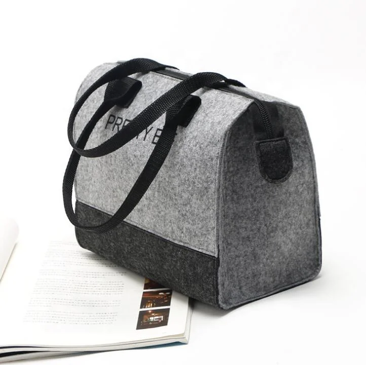 

2021 lady bag Handbag felt tote bag felt tote bag organizer for women, Black, gray or customized color