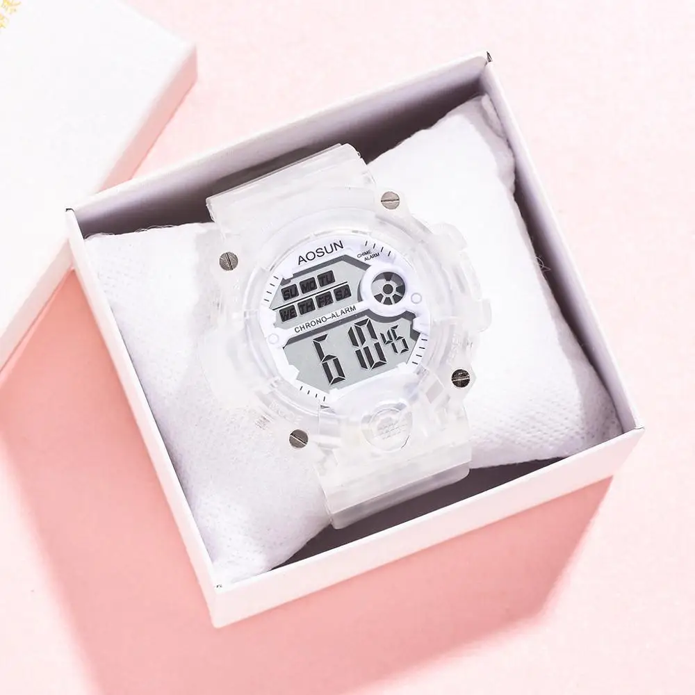 

Wholesale digital wristwatches female student waterproof sport watch, As pic