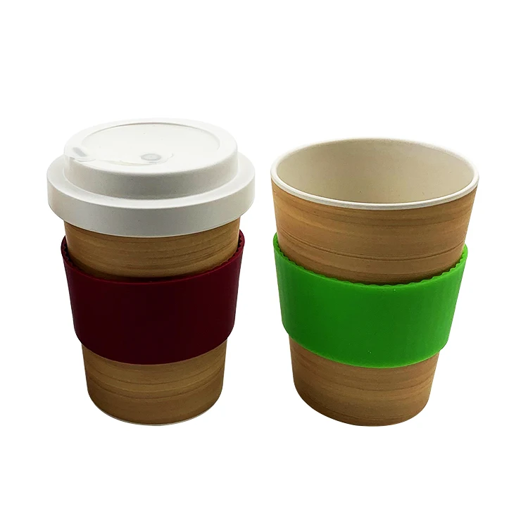 

Biodegradable customized reusable Bamboo Fiber Coffee Cup with lids