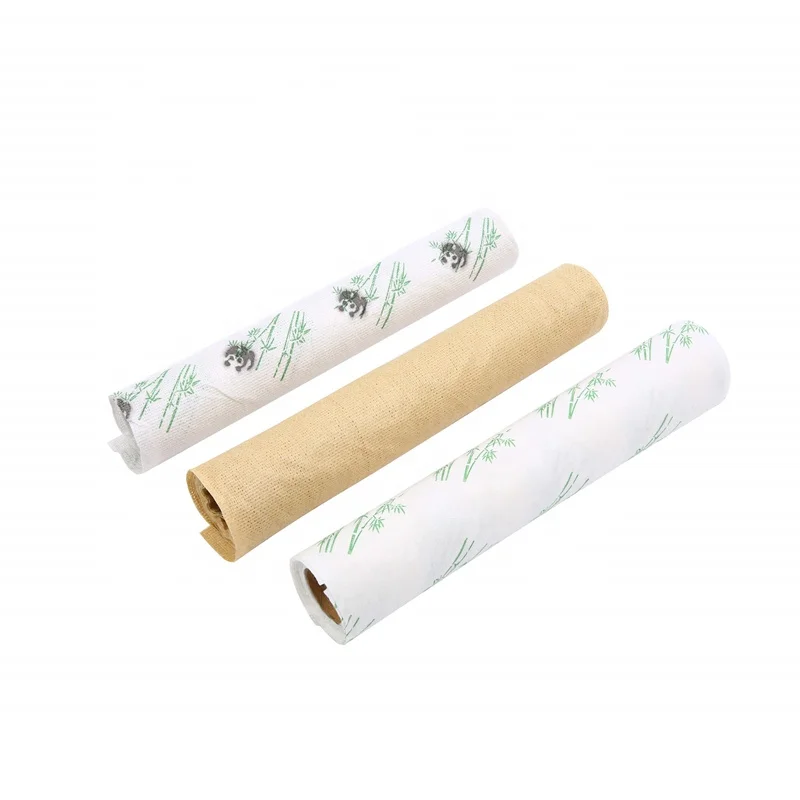 

Washable Reusable Biodegradable Wiping Cloth Natural Nonwoven Kitchen Cleaning Dishcloth Towel Roll Bamboo Fiber Paper Towels, White or customized