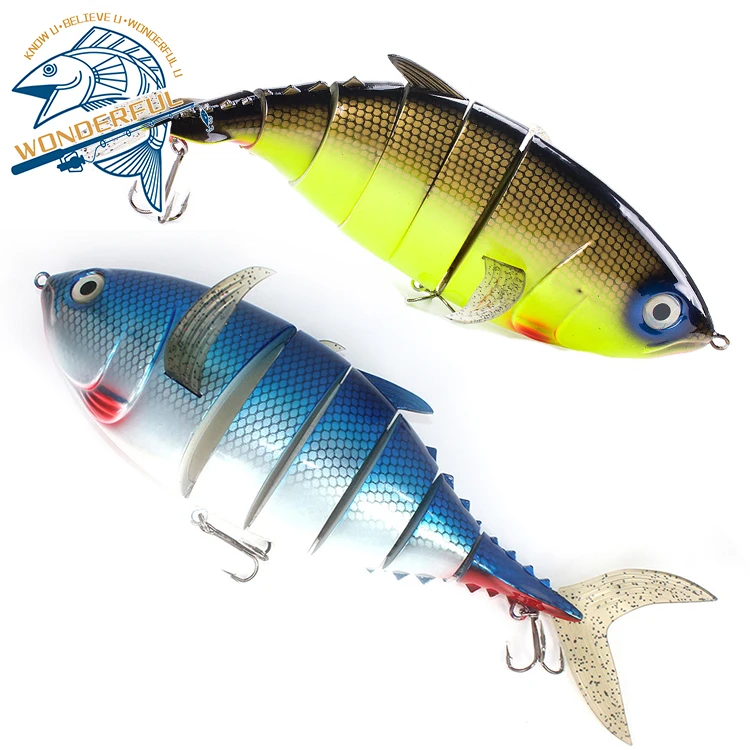 

In Stock 400mm 6 Segmented Hard Plastic Big Game Long Casting Bait Saltwater Trolling Multi Jointed Fishing Lure