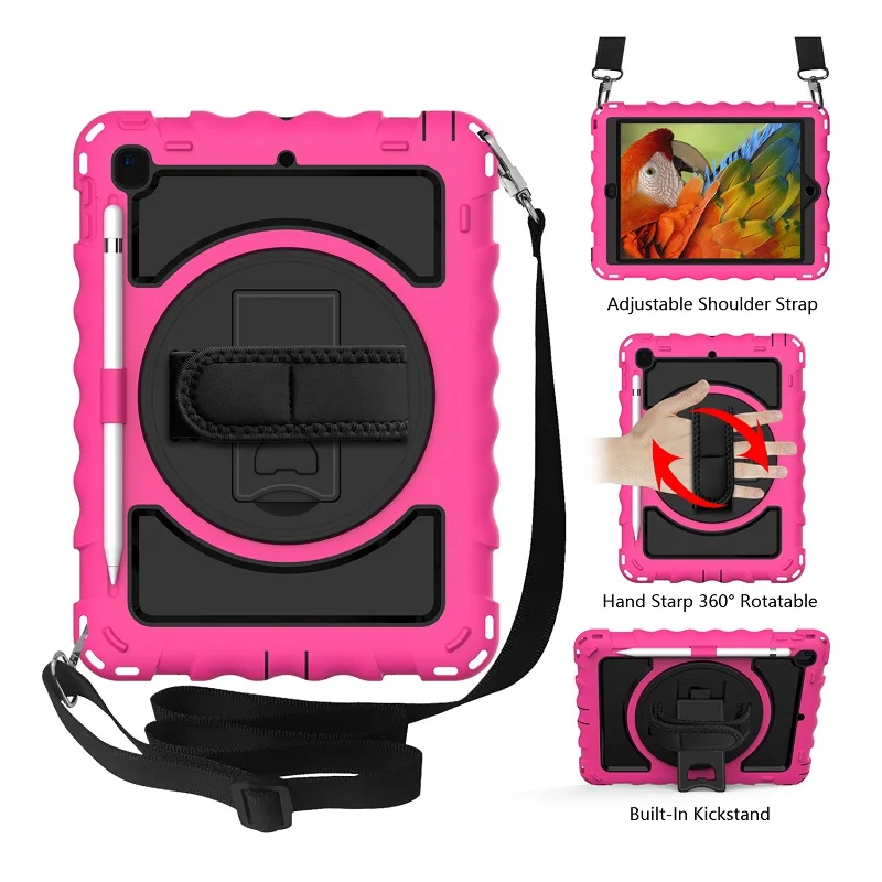 
Hot selling anti fall cases shoulder straps tablet cover 2018 for ipad 7 th gen 9.7 inch case 