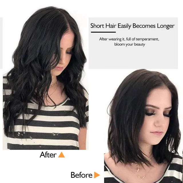 

Factory 5 Clip Long curly Women Clip in Hair Extensions Black Brown High Temperature Synthetic Hair Piece, Provide custom color service
