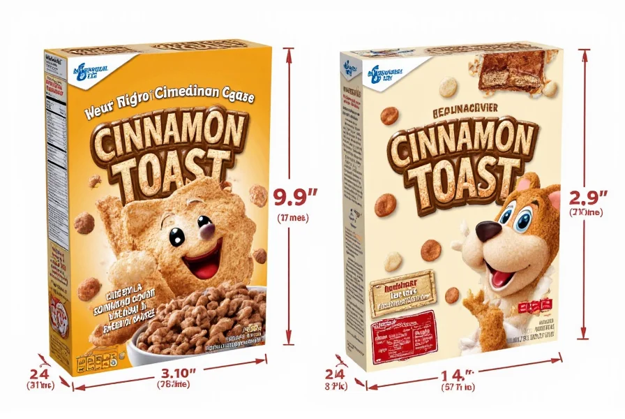 dimensions of cereal box cinnamon toast