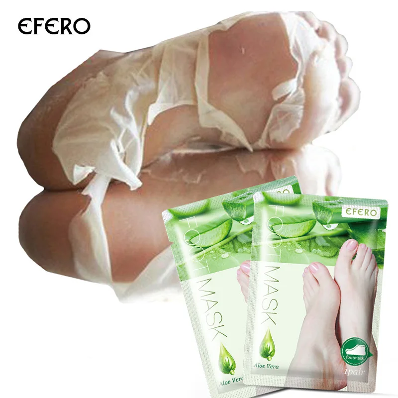 

EFERO Aloe Vera Foot Mask Peeling for Legs Feet Mask Scrub Exfoliating Socks for Pedicure Anti Crack Heel Remove Skin Foot Patch