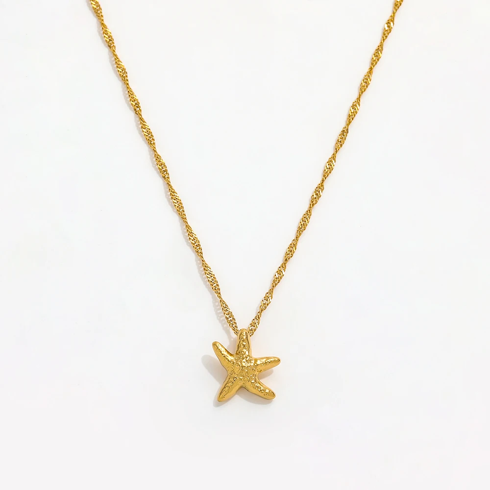 

Joolim Jewelry 18K Gold Plated Small Starfish Pendant Necklace Stainless Steel Necklace Tarnish Free Jewelry Wholesale