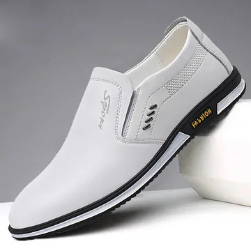 

UMYOGO Men's British breathable leather shoes Korean trend youth shoes lazy shoes, 3 colors