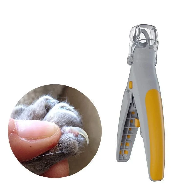 

Professional illuminated Led Chargeable Pet Dog Cat Nail Clippers With Spring, White and yellow