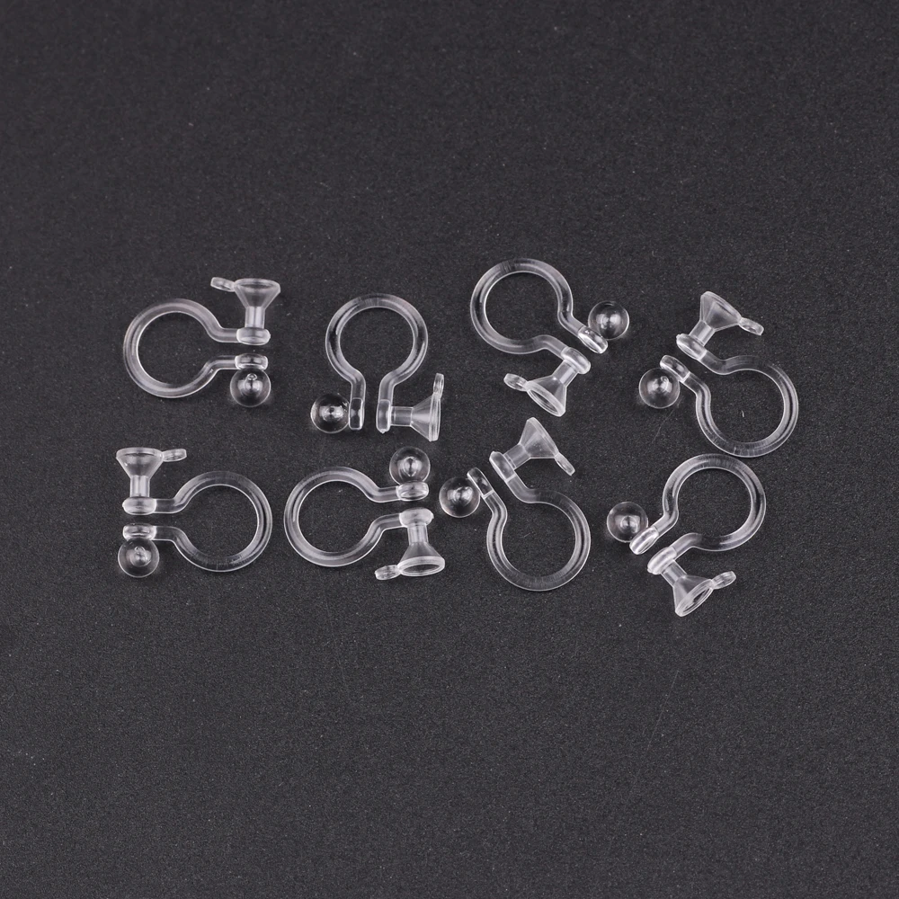 

Japanese Style DIY Handmade Transparent Invisible Plastic Accessories Resin rhinestone cup Ear Clip Jewelry Findings Earrings