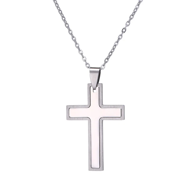 

Cross Necklace Plated Gold Silver Black Cross Pendant Necklaces For Men Jewelry Gift Custom OEM Stainless Steel