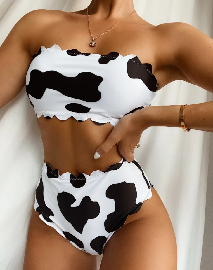 

New Arrival 2021 Women Beach Two Piece Set Swimsuit Foreign Trade New Split Sexy Bikini Brazilian Bathing Suits Designs, As picture