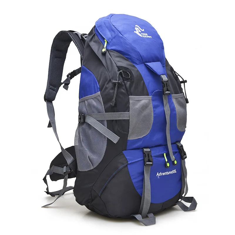 

New fashion 50L neutral sports mountaineering backpack, Red, green, blue, purple, black, light blue