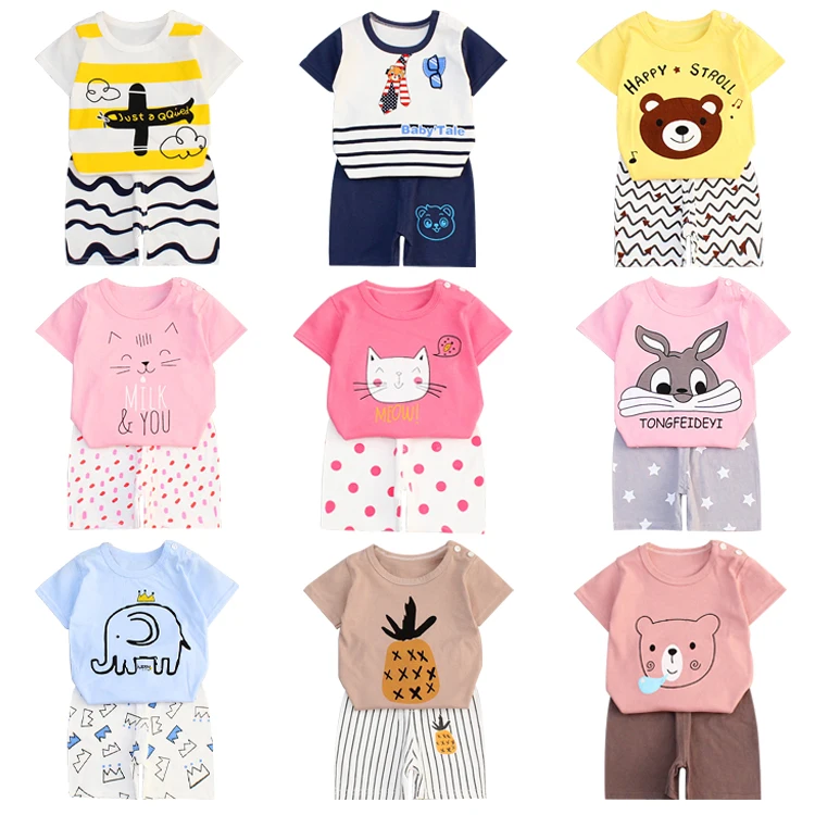 

T-shirts cartoon shorts 2pcs childrens baby clothing kids clothes, Picture