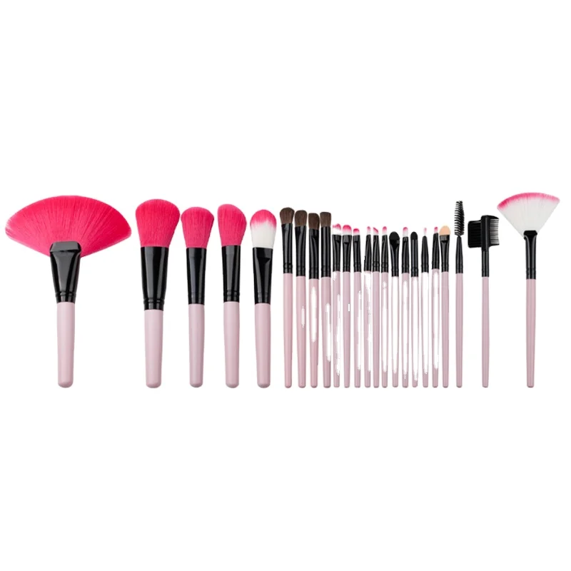 

Hot Sale 24pcs Professional Makeup Brush Set Foundation Blush Powder Eyelash Eyeshadow Brush Cosmetic High Quality, Pink