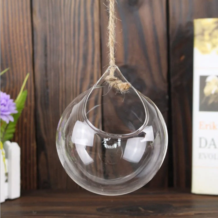 

Cheap wholesale glass hanging terrarium glass vase for plants and decoration accessories, Transparent