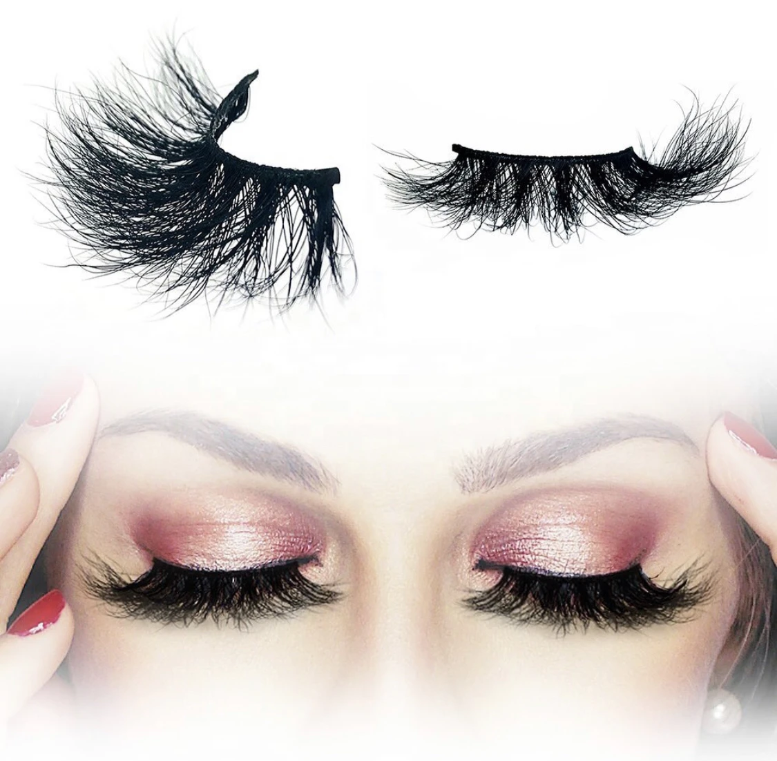 

New styles 3d fluffy mink eyelashes natural look 3D vegan mink lashes custom eyelashes packaging box, Black color