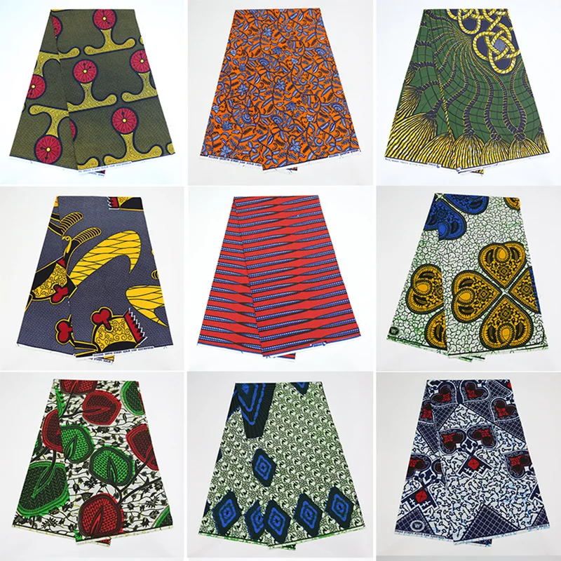 

100% Cotton Africa Ankara Wax Printed Batik Kente Fabric Guaranteed Real Wax Fabric for Party Dress Sewing