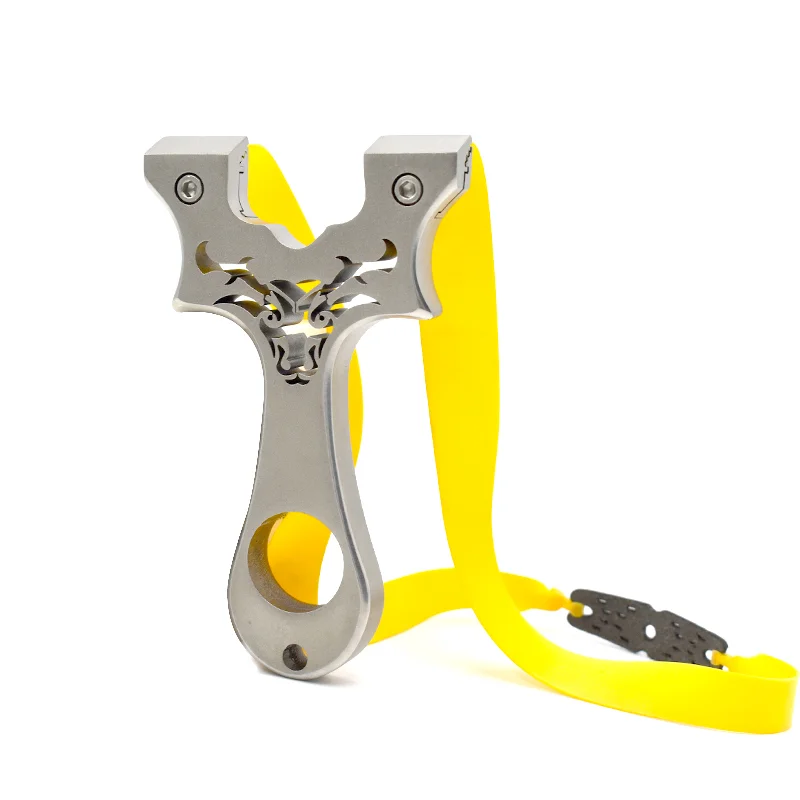 

Stainless steel slingshot bull head pattern portable outdoor training sling shot