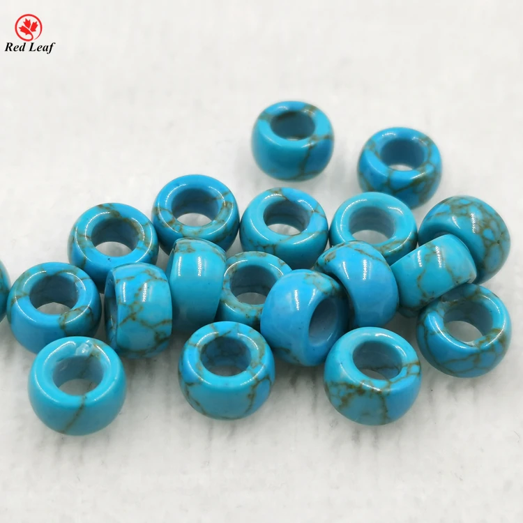 

Redleaf gems Support for custom High 5A quality big hole Loose Gemstone Stone synthetic turquoise gems beads