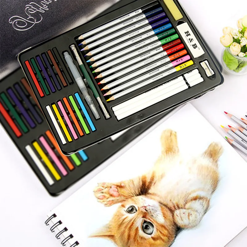 
artist drawing water soluble watercolor pastel pencil set 