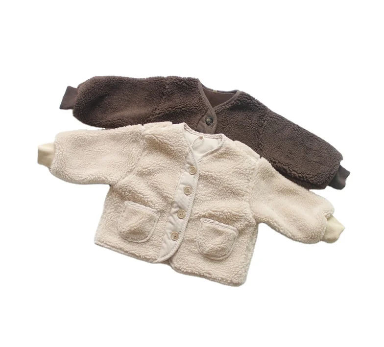 

Infant baby clothes Korean board loose plush Gary jacket