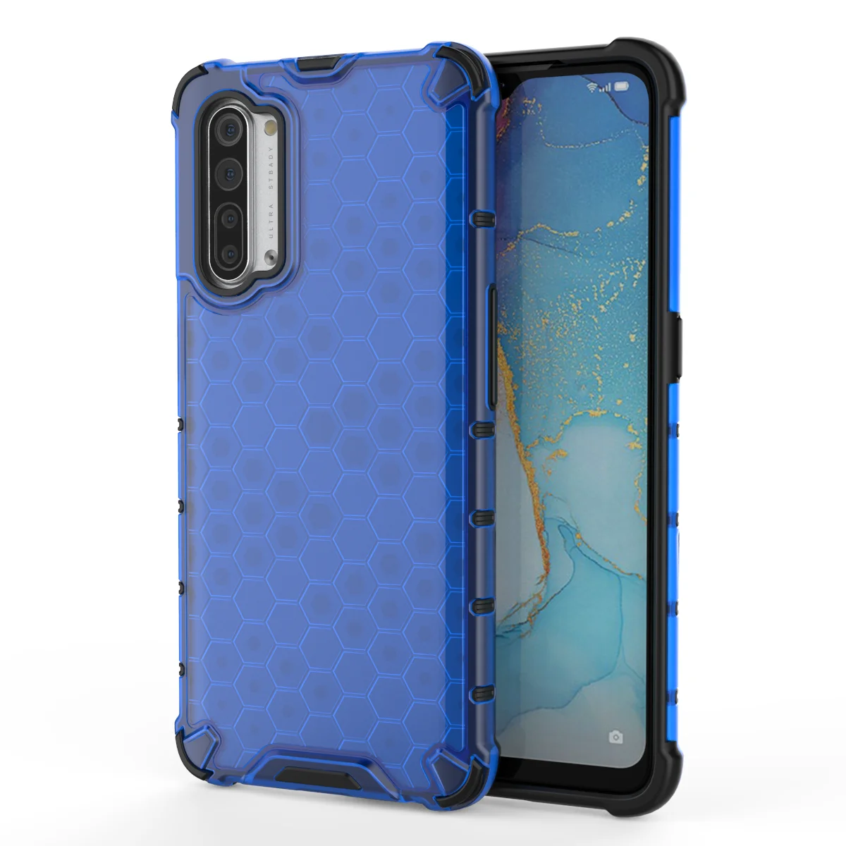 

Hybrid Silicone Hard Case Bumper Cover For OPPO RENO3, As pictures