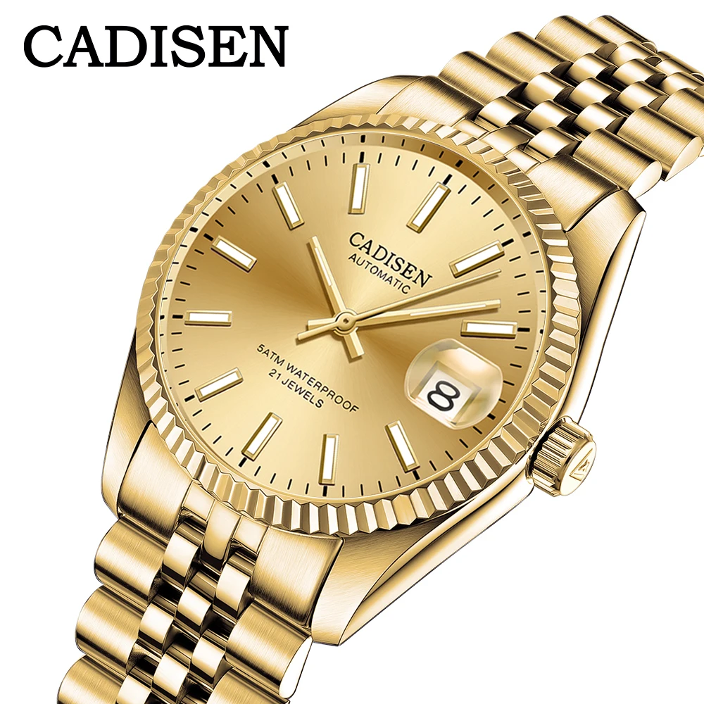 

CADISEN C8053 New Men Mechanical Watch Top Brand Luxury Automatic Watch Business Waterproof Gold Wrist watch Mens
