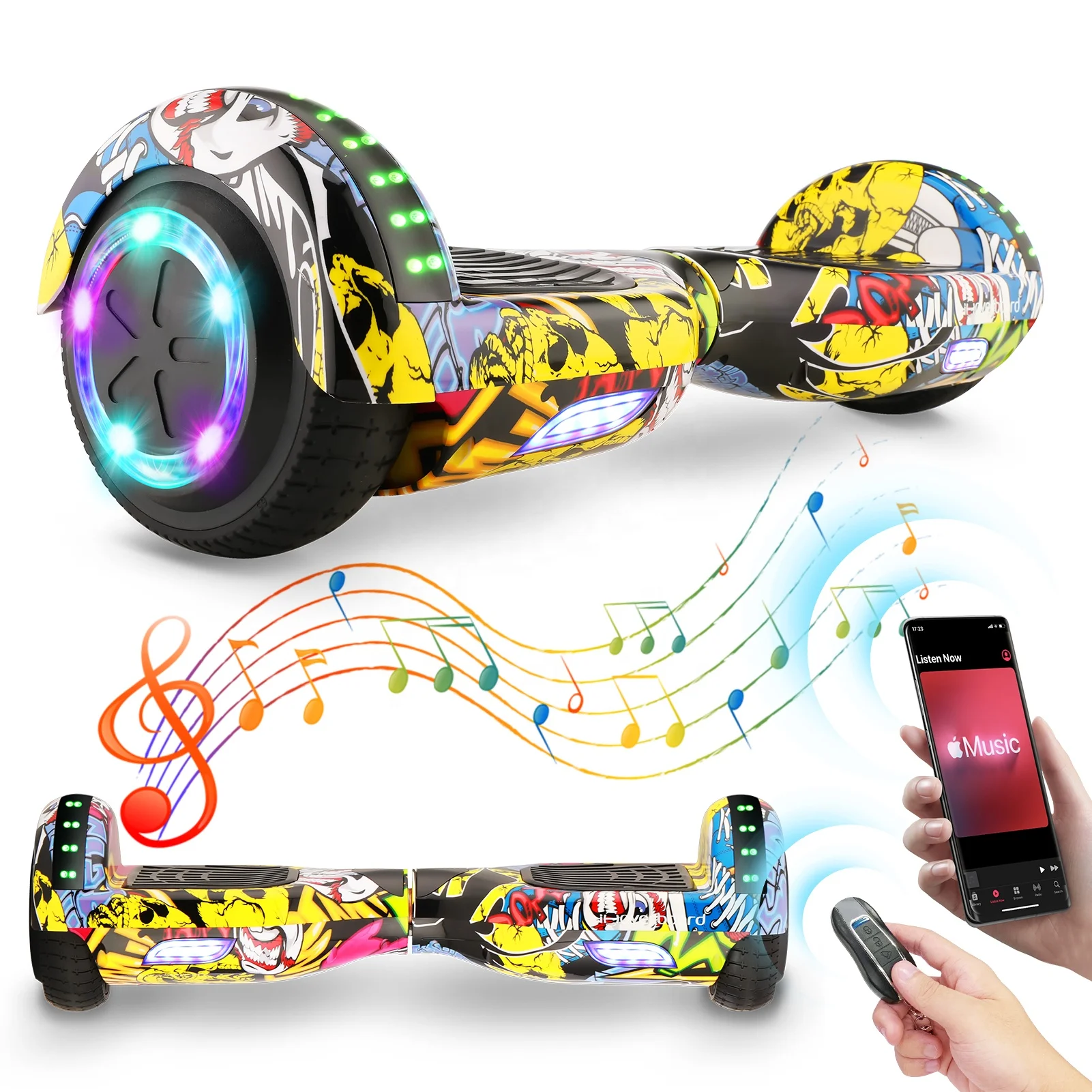 

EU UK USA Warehouse 6.5 Inch 350W*2 Off Road 15km/h Smart Bluetooth Light Two Wheel Self-Balancing Electric Scooters Hoverboard, Multiple