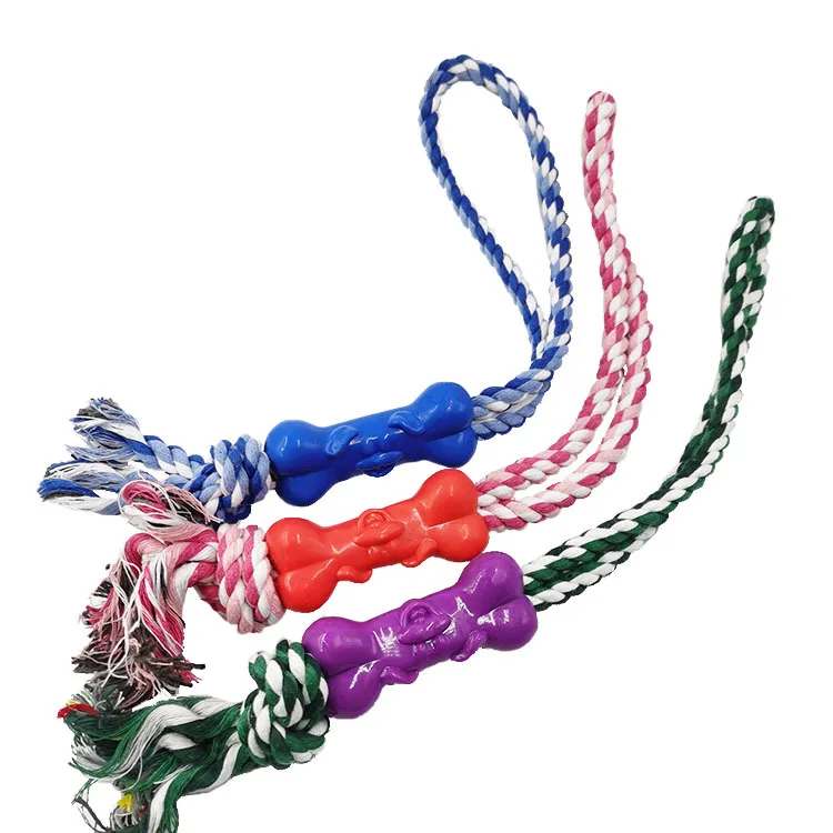 

Manufacturer wholesale chew blue pink green dog tpr cotton rope toys