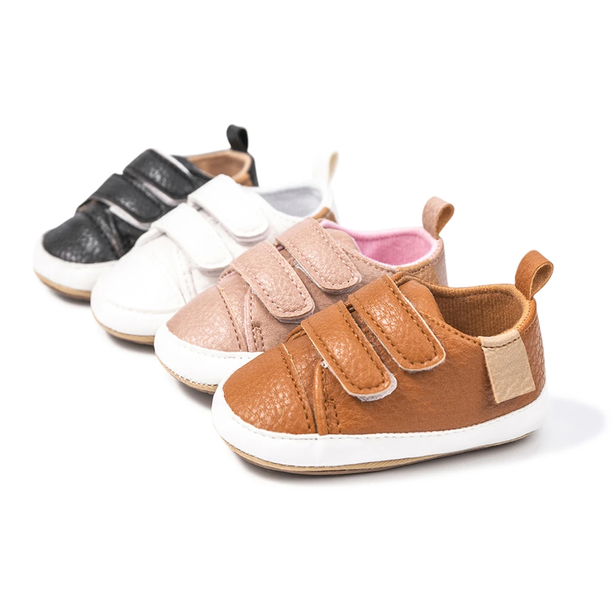 

MOQ 1 New designed Outdoor infant pu Walking shoes Soft sole anti slip Breathable organic baby sneakers for boy, 4 colors