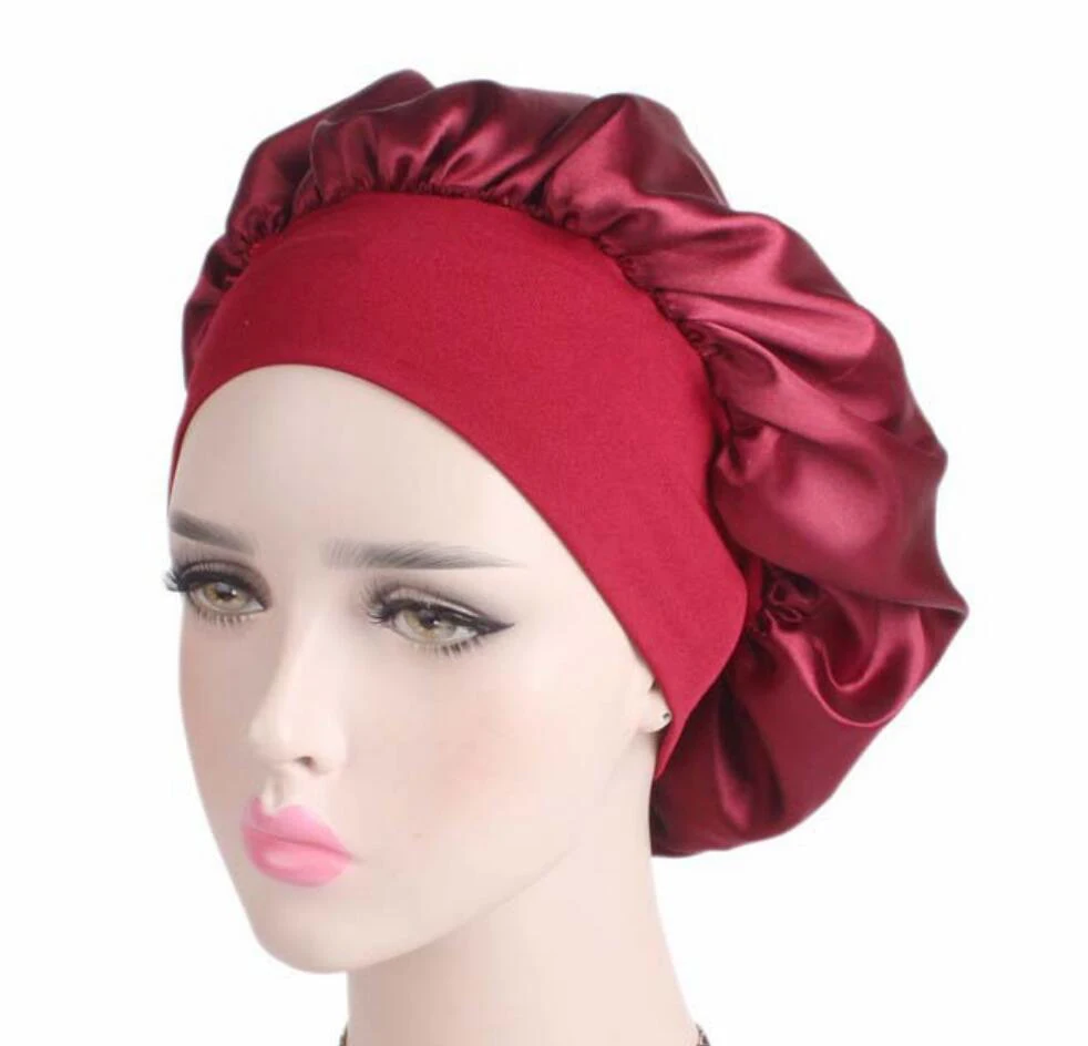 

New style wide-brimmed elastic headband night hat ladies chemotherapy hat hair care Bath hat, As picture show