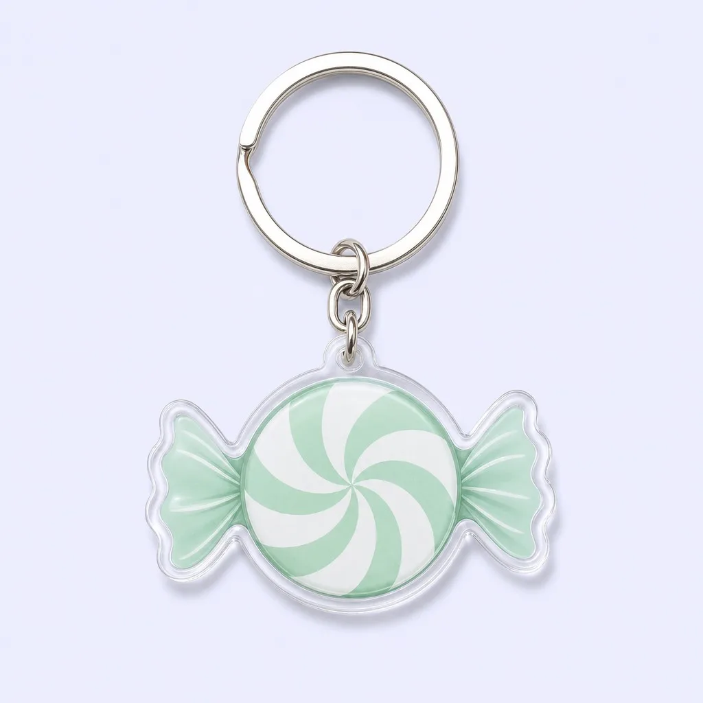 Fresh Mint Swirl Candy Keychain