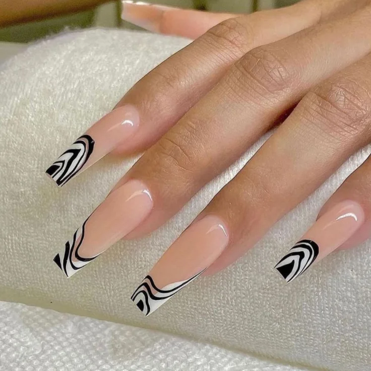 

french nails press on long nails artificial press on nail