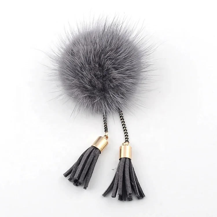 

Mink Hair Ball Tassel Brooch Fabric Fashion Women's Brooch Cute Casual Electroplating Brooch, Colorful