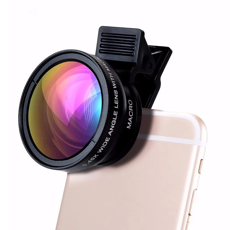 

Amazon Universal Clip on Cell Phone Camera Lens 0.45X Wide Angle Macro Lens 2 in1 Camera Lens Kit for Iphone for Samsung