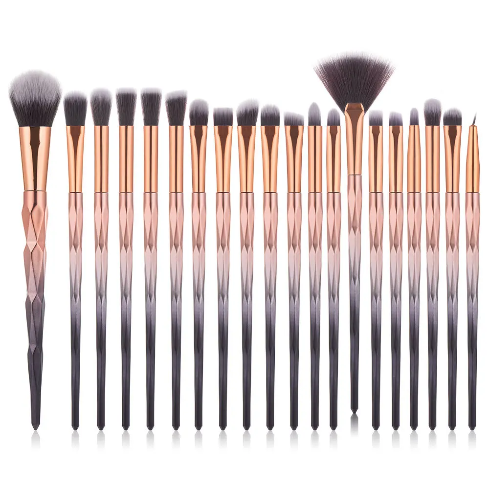 

Hot Selling 20 Pcs Diamond Handle Eyeshadow Cosmetic Makeup Brush Set for Face, Picture shown