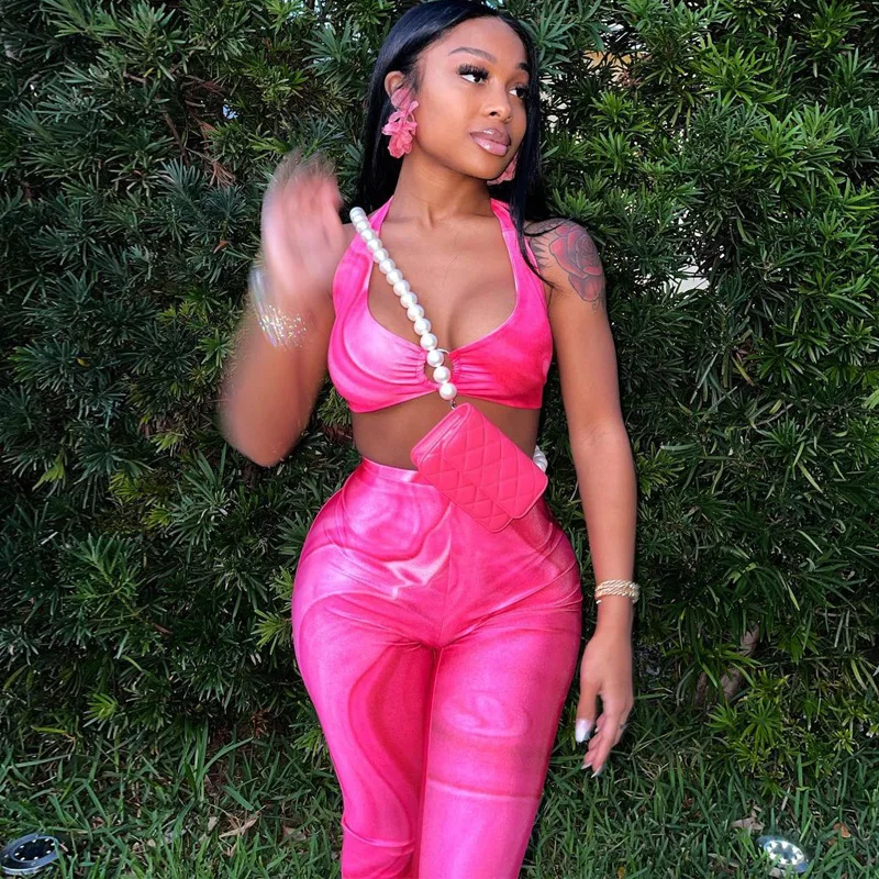 

Leggings set casual summer outfit active wear bra crop top with high waist pants womens clothing trendy two piece set