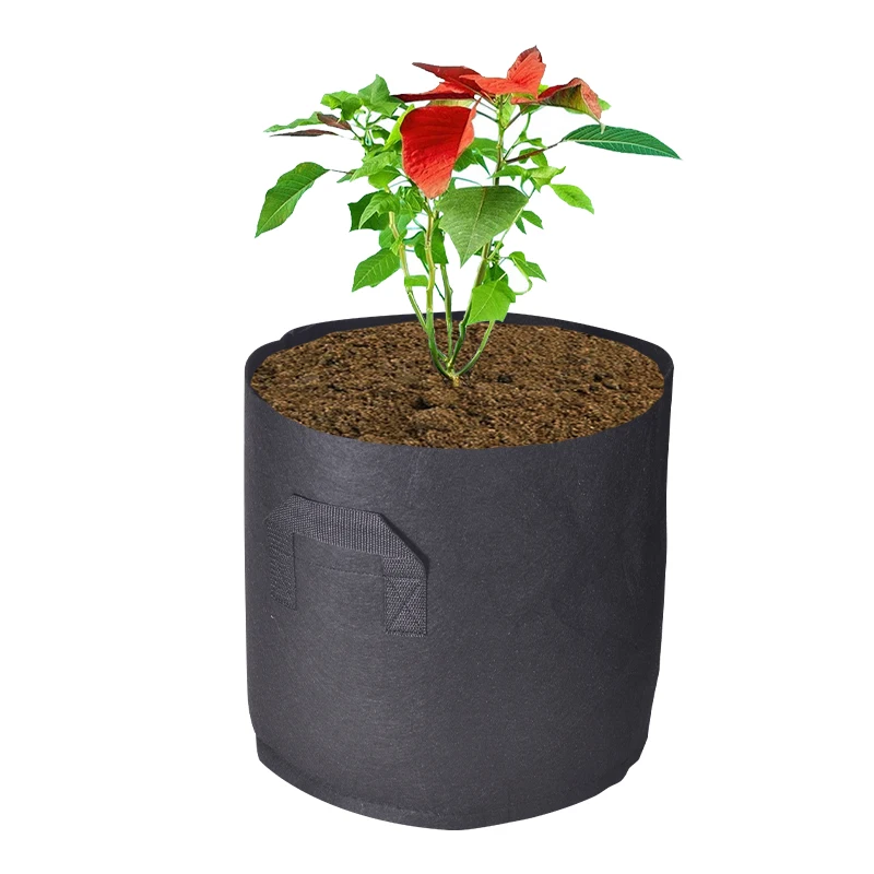 

Hot Sale Amazon 6-Pack 5 Gallon 30 Gallon waterproof garden plant black plastic grow bag, Customized color