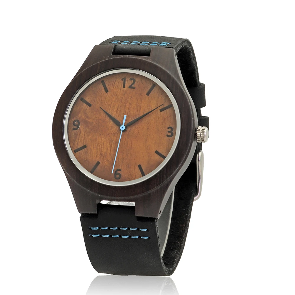 

Cheap price black sandal wood genuine leather strap watches on sale discount