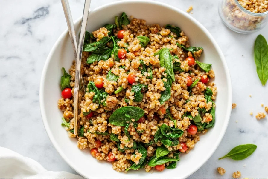 Saffron-Infused Quinoa Risotto with Spinach