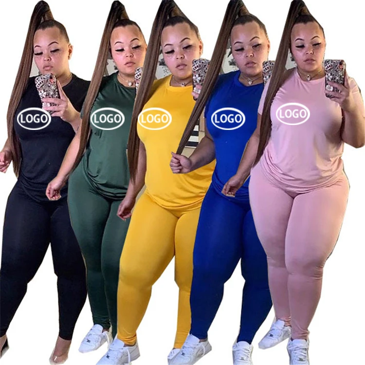 

plus size women clothing summer dress woman tops fashionable 2 piece set women wholesale scSC0207