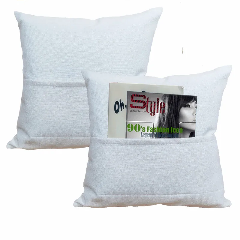 

High quality Linen blank cream white cover pillow case sublimation cushion pocket
