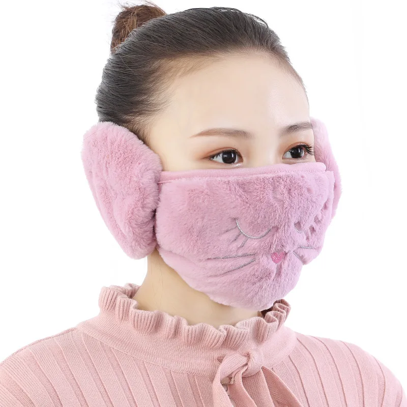 
Adults Earmuffs Mask Lovely And Autumn Winter Fashion Black Cotton Blue Gray Warm Protection 