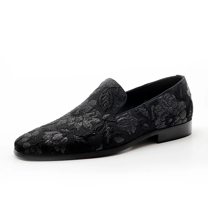 

Men'S Loafers Slip On Black Green Casual Shoes Formal Men Office Wedding Mens Shoes