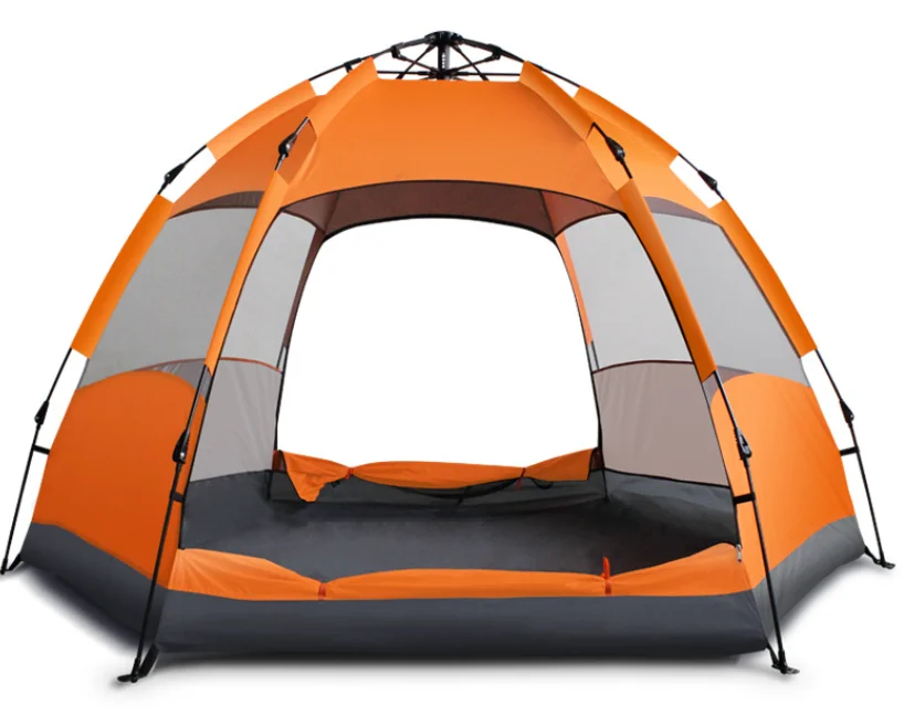 

Outdoor Rain-Proof Hexagonal Big Tent Automatic Instant Pop up Camping Traveling Tent