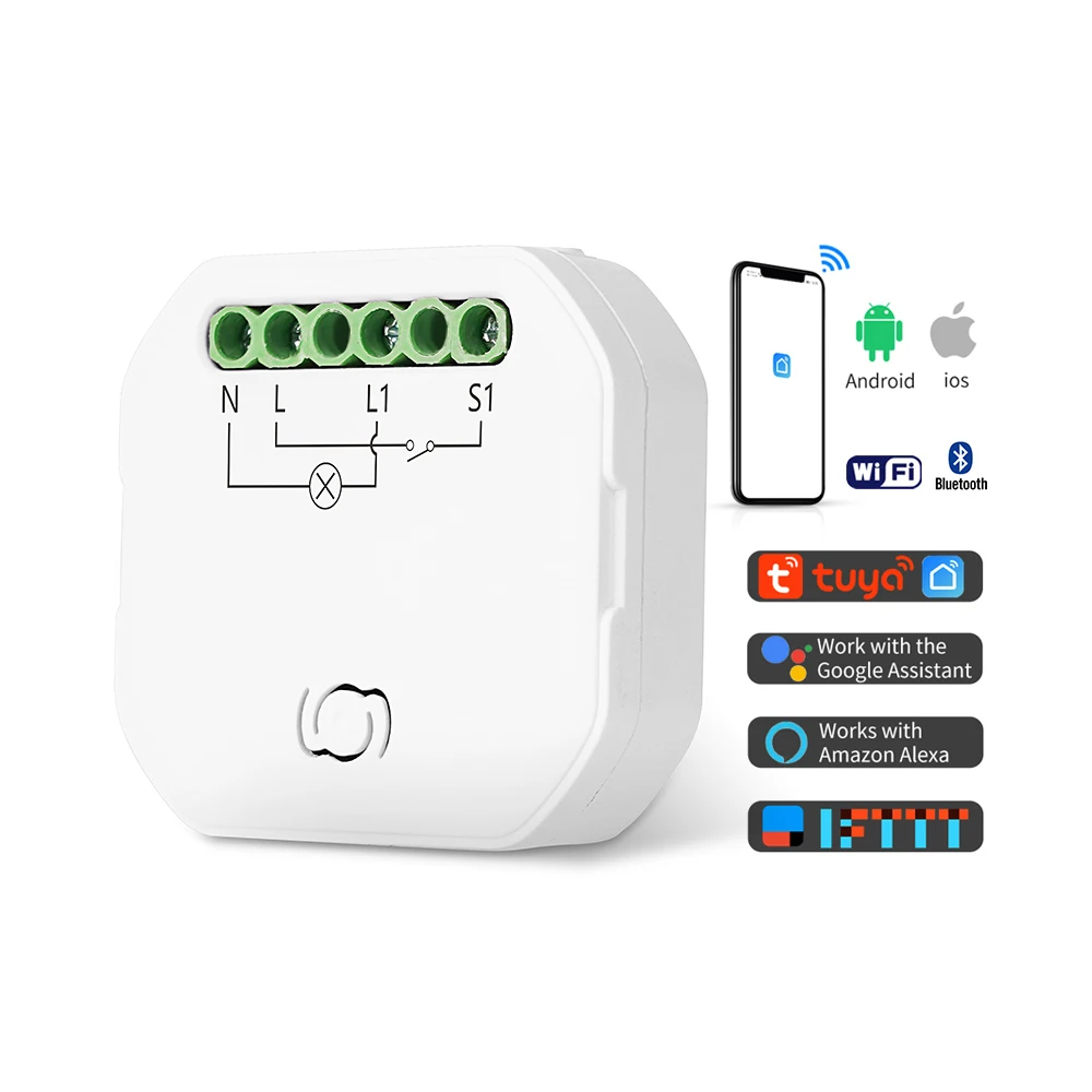 

TAWOIA WiFi 1 Gang Smart Shutter Motor Smart Home Automation Remote Control Work WiFi switch
