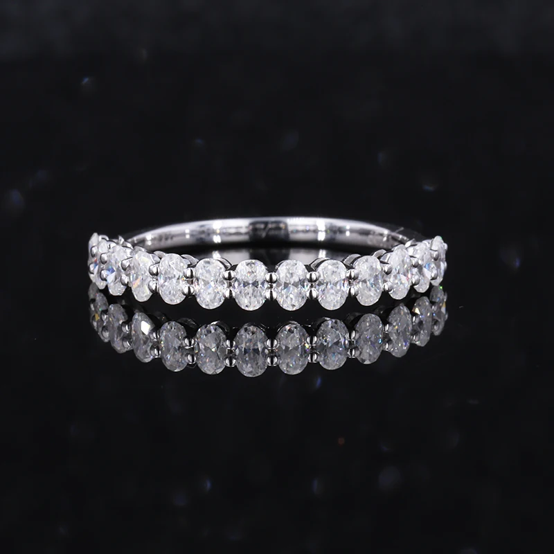 

Simple Design Engagement Bands Ring Jewelry 14k Gold Oval Moissanite Wedding Rings