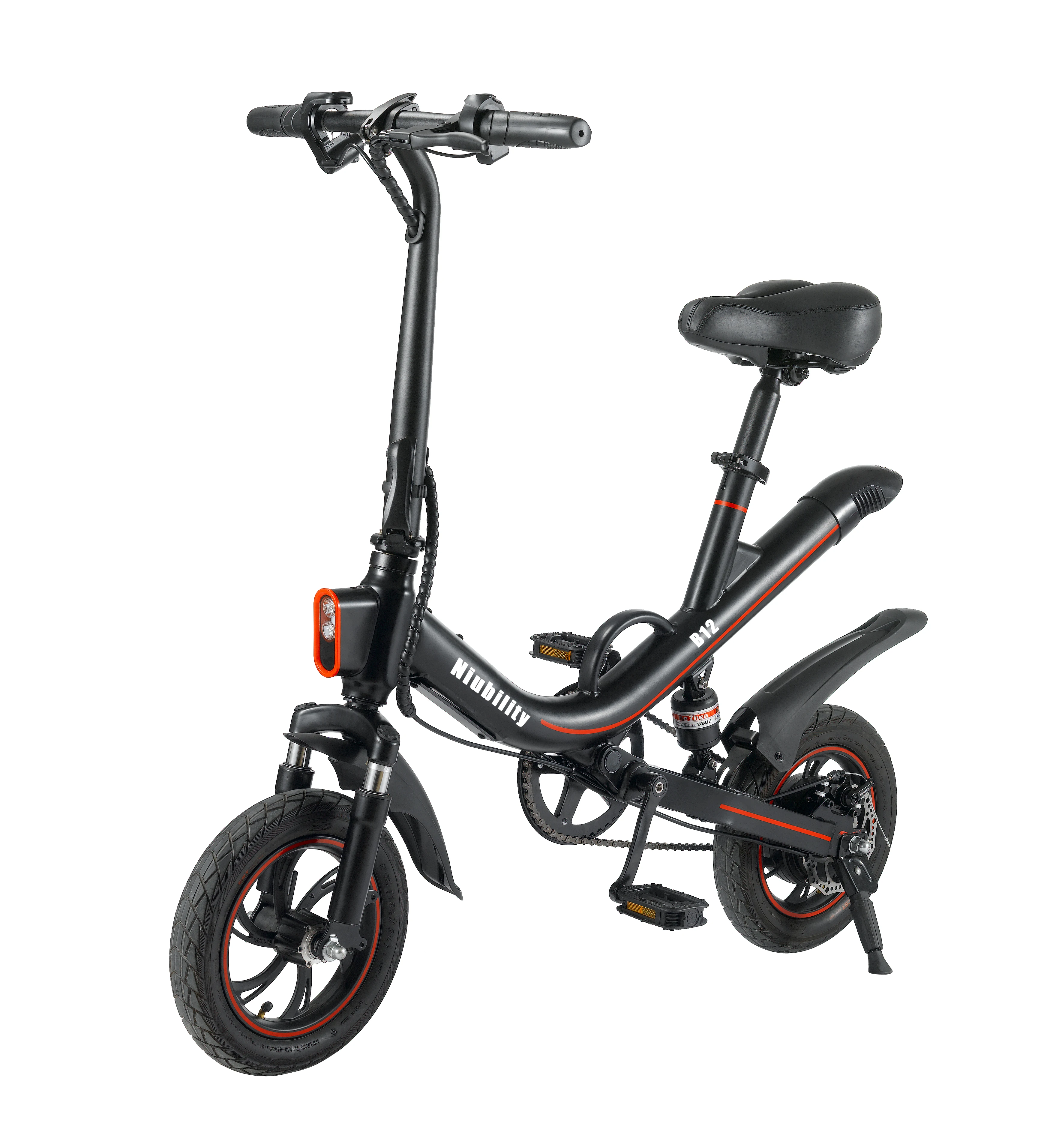 

In stock Poland warehouse 12 inch foldable electric bicycle 36V 7.8Ah battery 350w motor off road fat tyre moped electric bike, Black/white