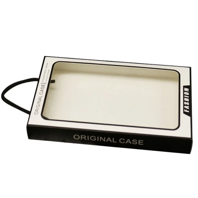 

Custome block head blck cell phone case package boxes with window